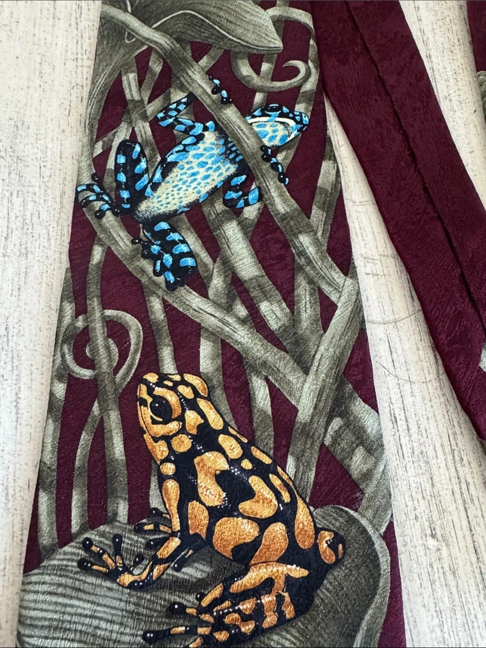 Poison Dark Frog Silk Tie Marc Dennis Endangered Species Bruce's Rainforest